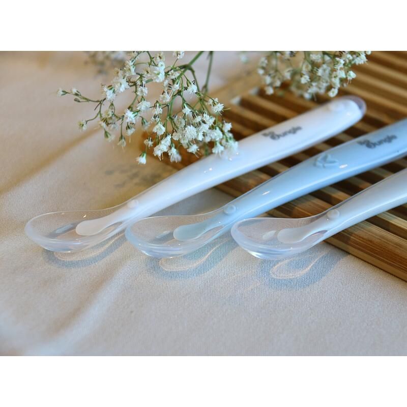 B-cuilleres Douces Pour Bebe X3 Gris - Blanc - Bleu - bojungle
