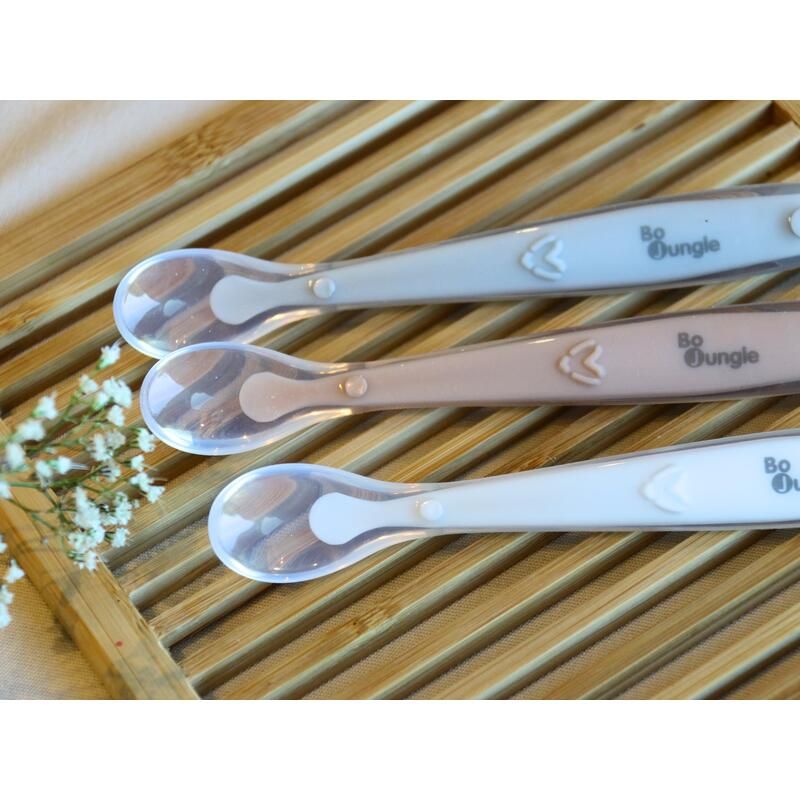 B-cuilleres Douces Pour Bebe X3 Gris - Blanc - Terracotta - bojungle