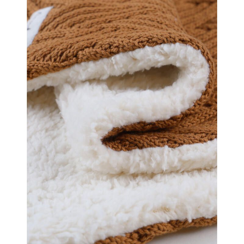 Mm24 Couverture Tricot Sweet Caramel Avec Sherpa 75x100 Mix Match 75x100 Cm Marron - noukie 's