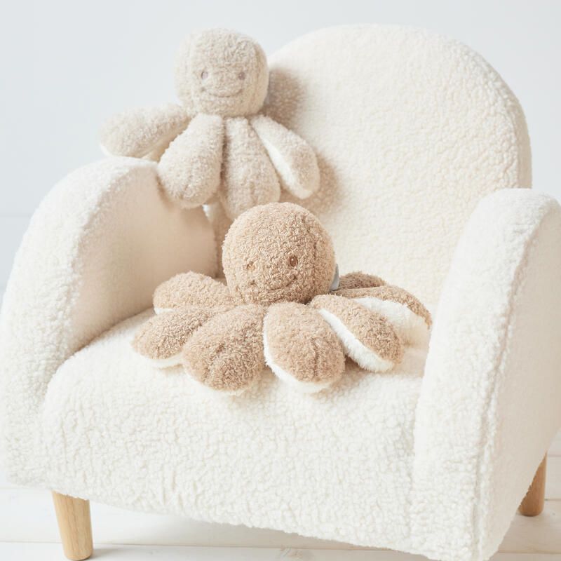 Pieuvre Dactivite Teddy Bouclette 28cm Beige - nattou