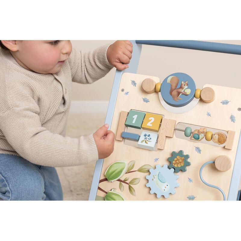 Chariot De Marche Forest Friends Bleu Marron Jaune Beige Vert M - little dutch
