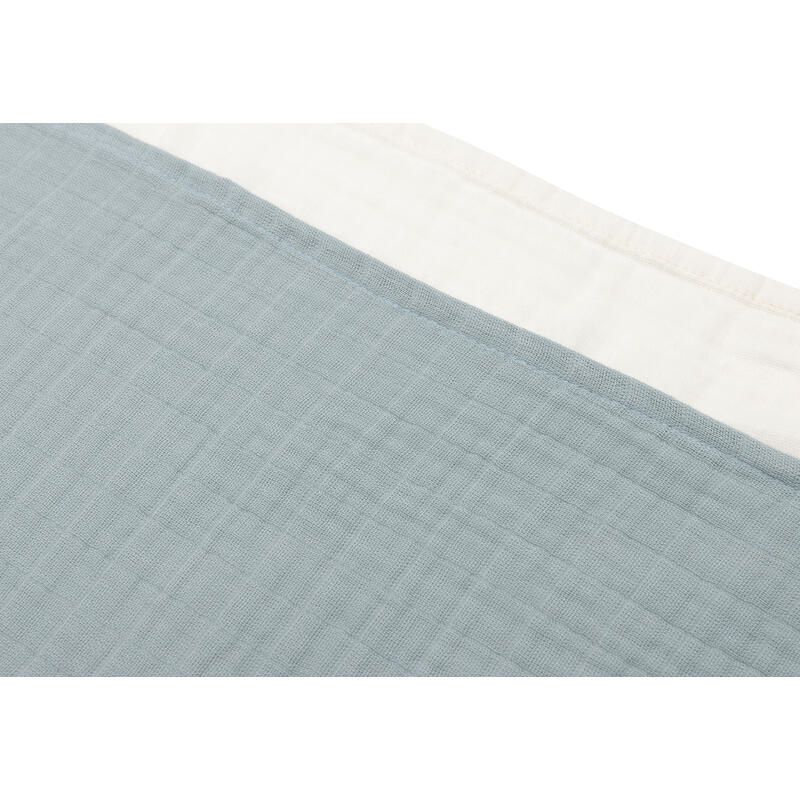 Lange Gaze De Coton Small X4 Basics 70x70cm Sea Green Ivory - jollein