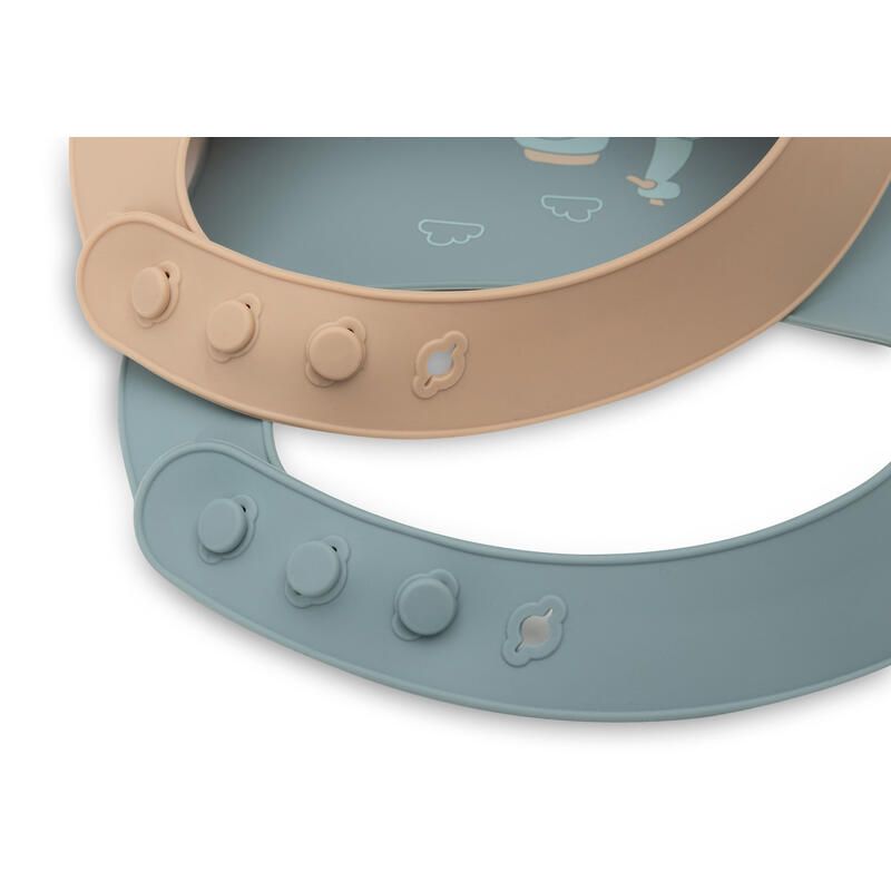Bavoir Silicone X2 On The Go Multicolor - jollein