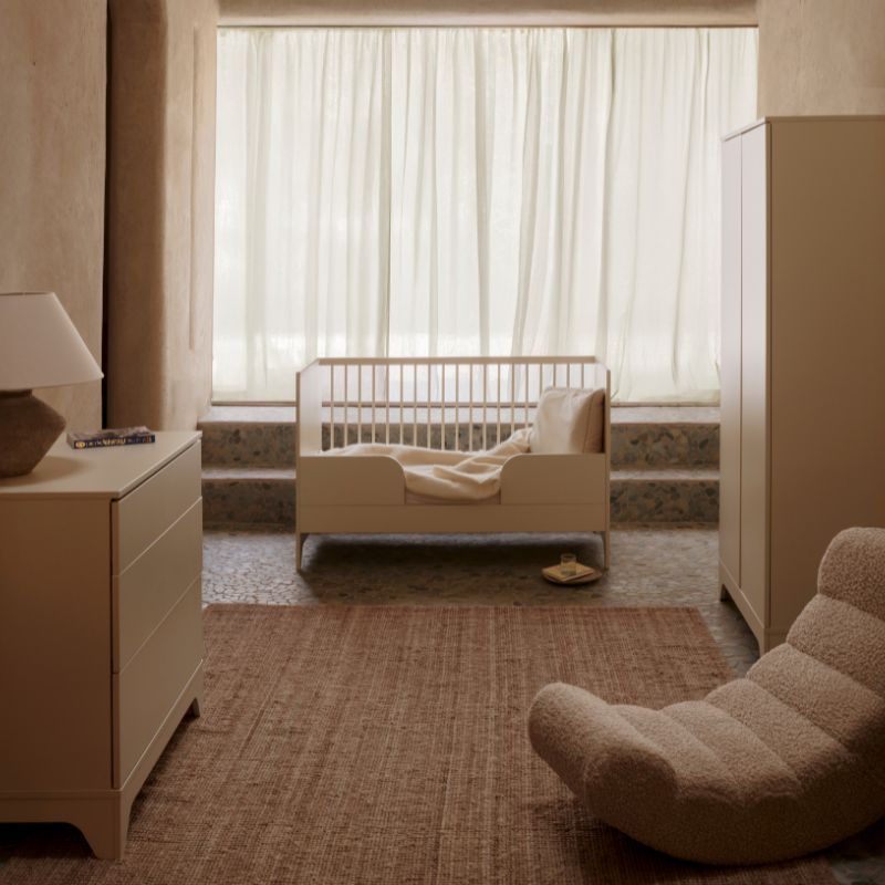 Chambre Trio Tsugi Butter Lit bébé évolutif 70x140cm + Commode + Armoire - quax