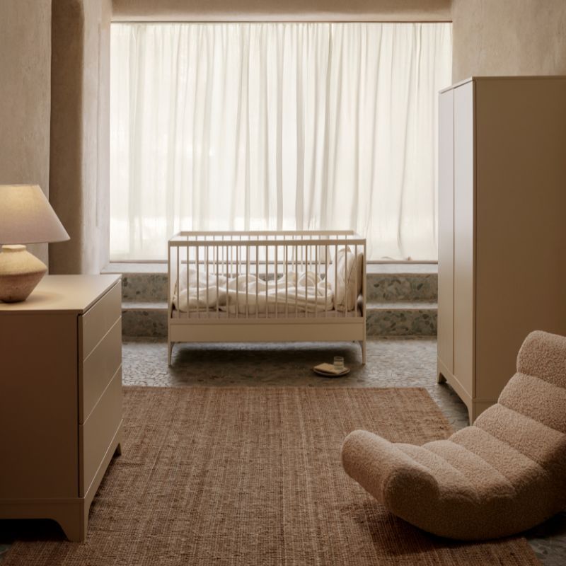 Chambre Trio Tsugi Butter Lit bébé évolutif 60x120cm + Commode + Armoire - quax
