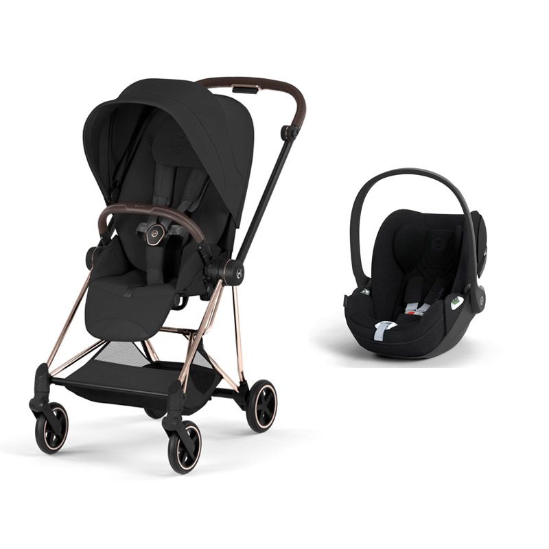 Poussette Duo Mios 4 Style + Siège auto Cloud T Plus Rosegold Sepia Black - cybex