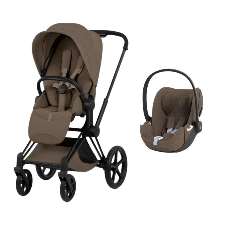 Poussette Duo Priam 5 Style + Siège auto Cloud T Plus Matt Black Coconut Brown - cybex