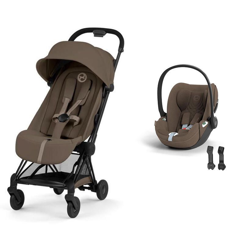 Poussette Duo Coya 2 Comfort + Siège auto Cloud T Plus Matt Black Coconut Brown - cybex