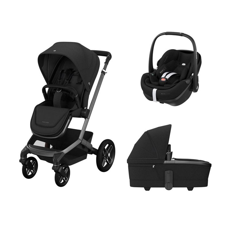 Poussette Trio Fame + Pebble 360 Pro2 + Nacelle Twillic Black - maxi cosi
