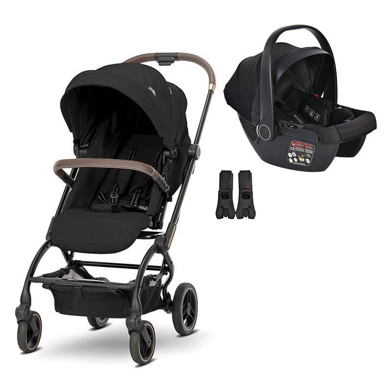 Poussette Duo Makaya + Siège auto Aria Noir - lorelli