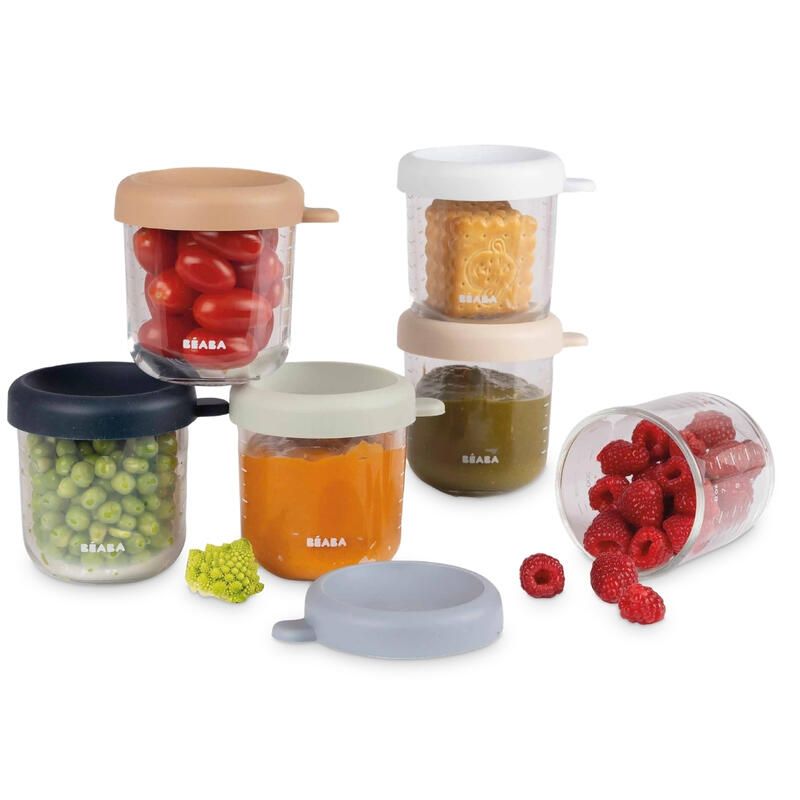 Coffret de 6 portions verre 250ml Natural Color Mix - beaba
