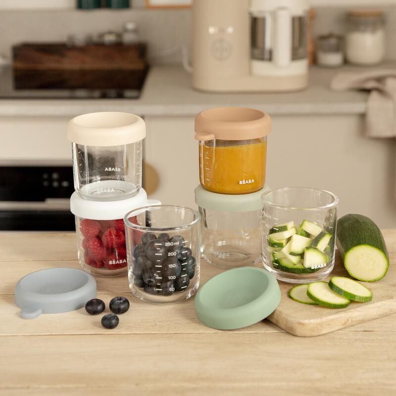 Coffret de 6 portions verre 250ml Natural Color Mix - beaba