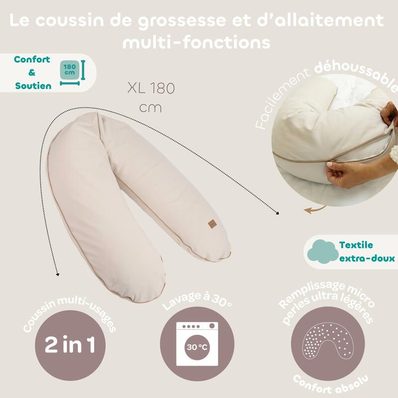 Coussin Big Flopsy French Terry Terre d'argile - beaba