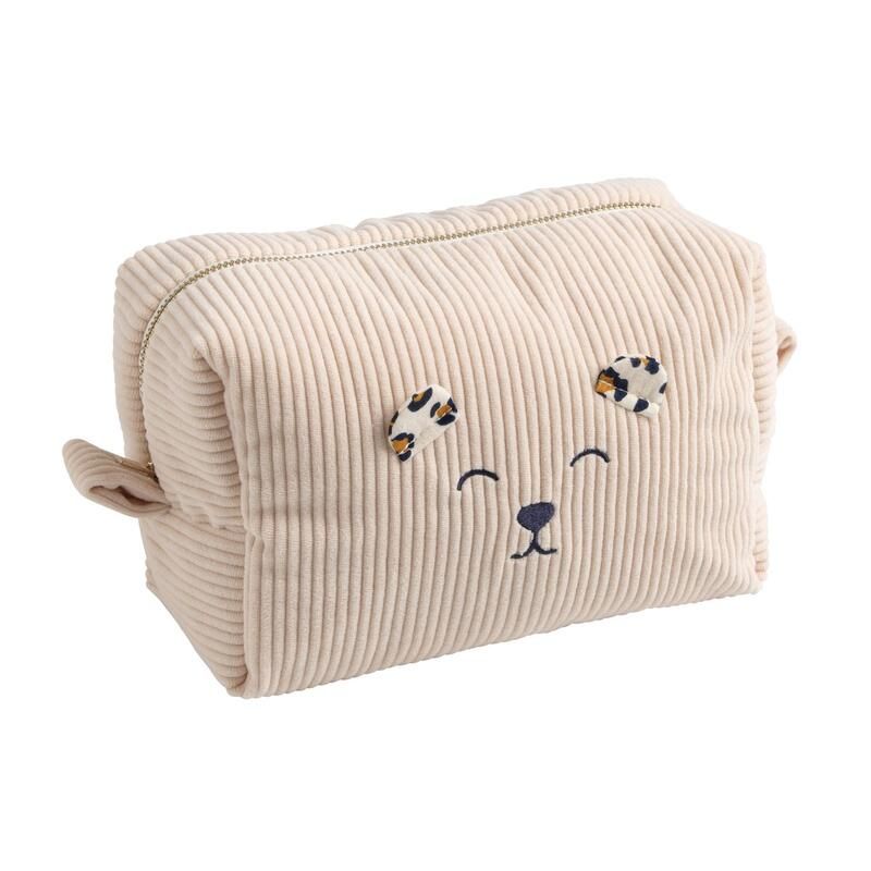 Trousse de toilette velours Léopard - sauthon baby deco