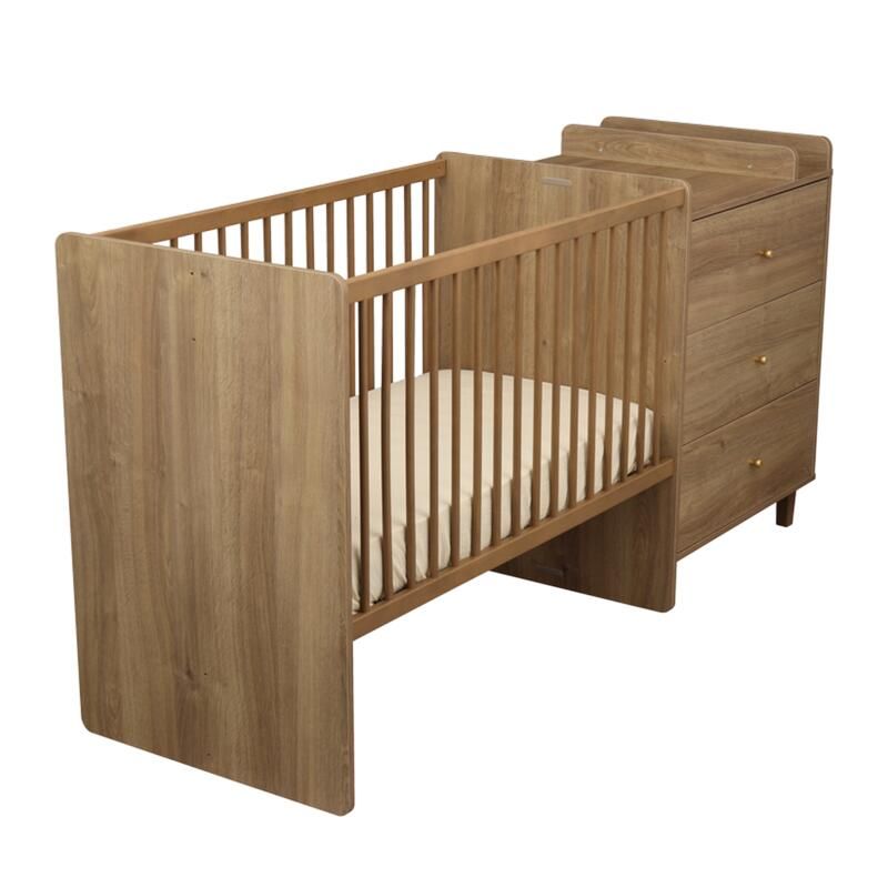 Lit bébé combiné 60x120cm évolutif en 90x190cm Mokka - sauthon