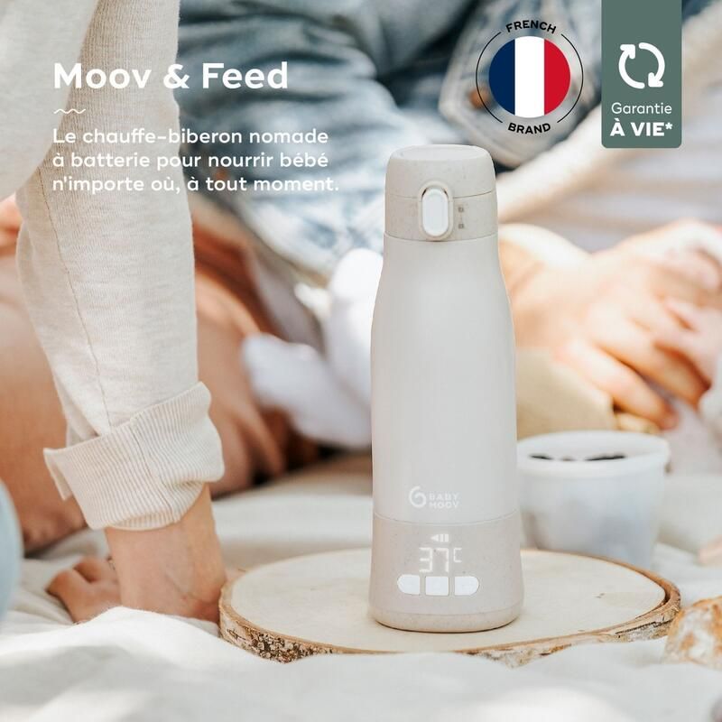 Chauffe biberon nomade Moov & Feed Mineral Beige - babymoov