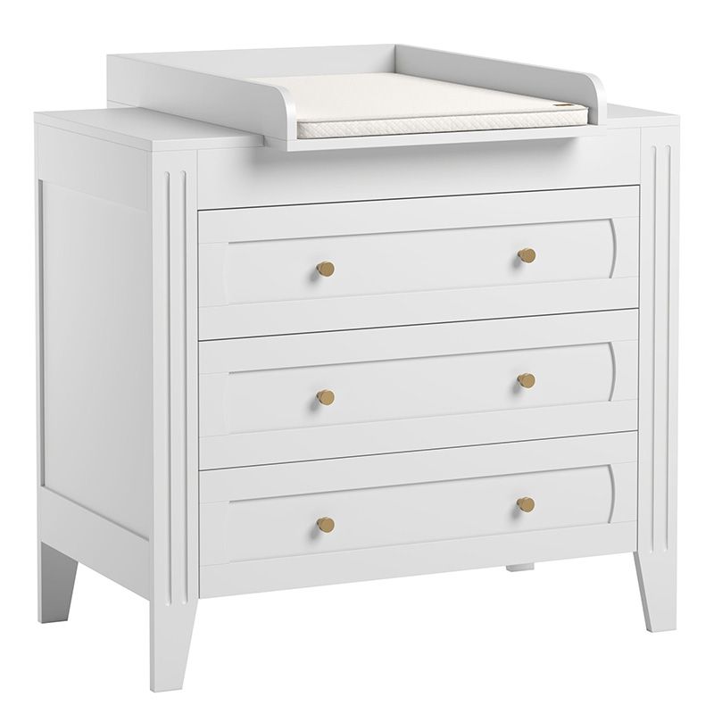 Commode 3 tiroirs Milenne Blanc - vox