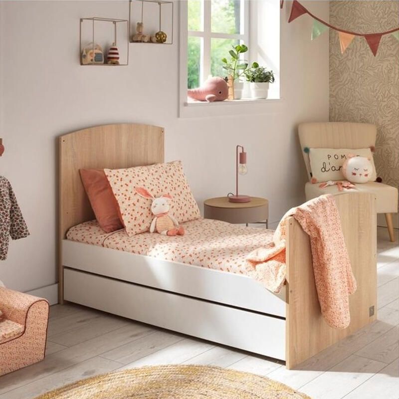 Chambre Duo Access Bois Blanc Lit bébé évolutif 70x140cm + Commode - sauthon