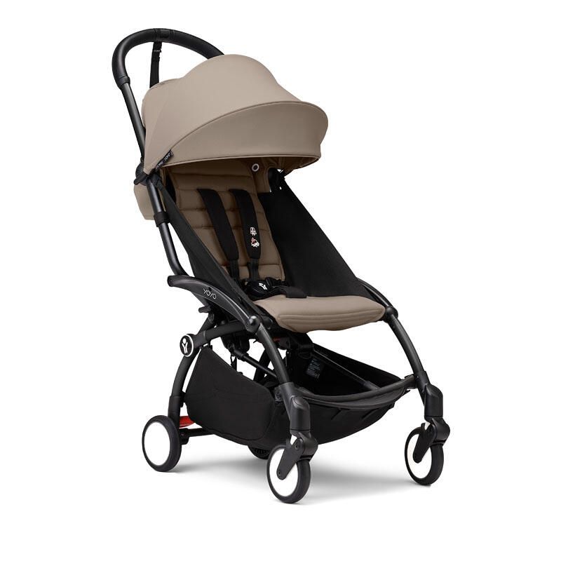 Poussette YOYO 3 Pack 6+ Taupe Cadre Noir  - stokke