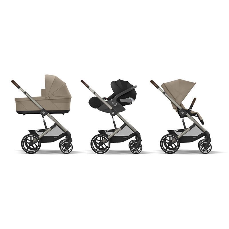 Poussette Trio Balios S Lux + Siège auto Cloud T Comfort + Nacelle Cot S Lux Almond Beige - cybex