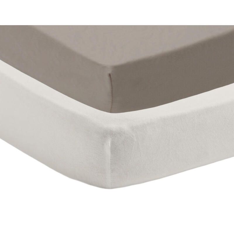 Lot 1 Alese + 1 Drap Housse 60x 120cm Blanc/Sable - fee moi dormir