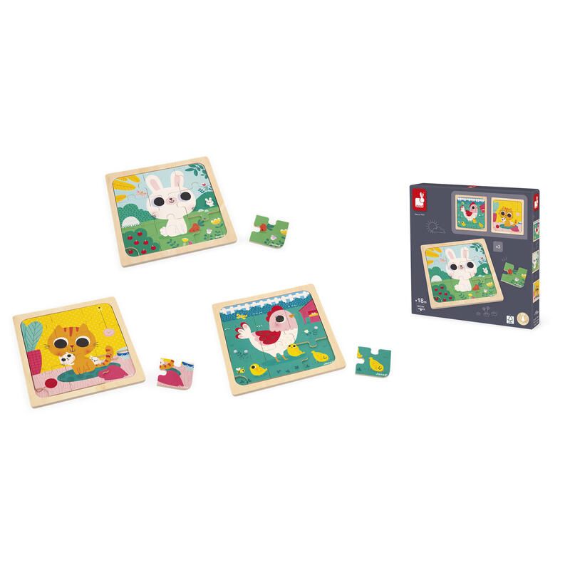 Puzzle Trio - Multicolore - janod