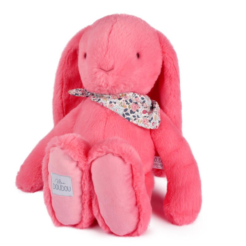 Peluche lapin Fleurette 50cm Rose - doudou et compagnie