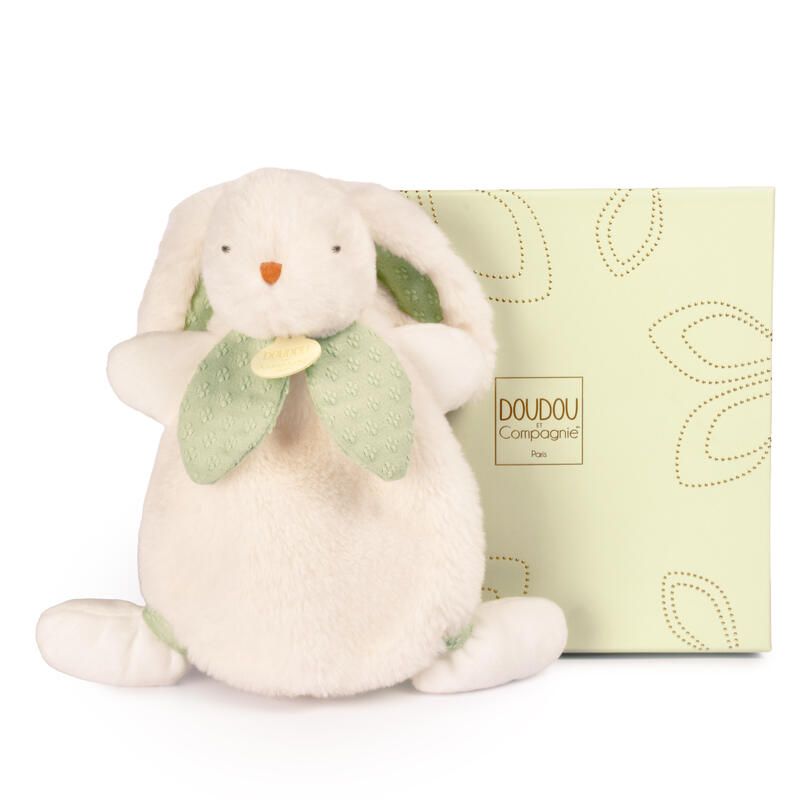 Lapin Bonbon 25cm Ivoire Sauge - doudou et compagnie