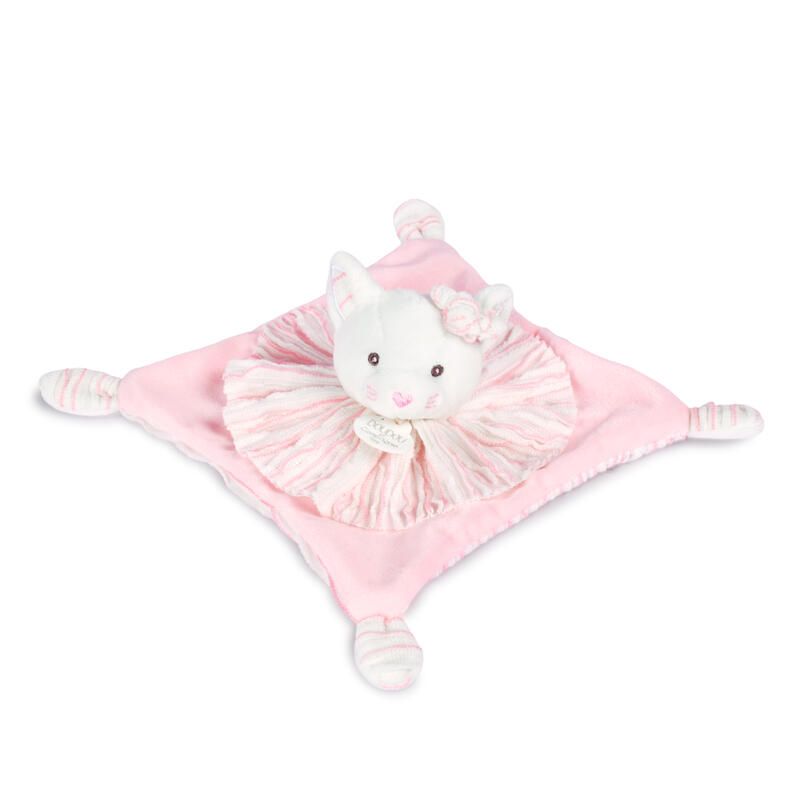 Peluche chat les Chouchoux 20cm Rose - doudou et compagnie