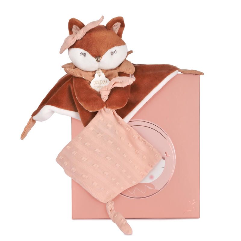 Doudou attache-sucette Mina 20cm Marron - doudou et compagnie