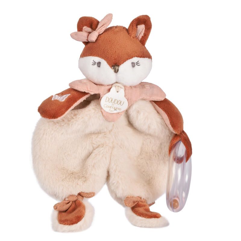 Doudou avec hochet Mina 18cm Marron - doudou et compagnie