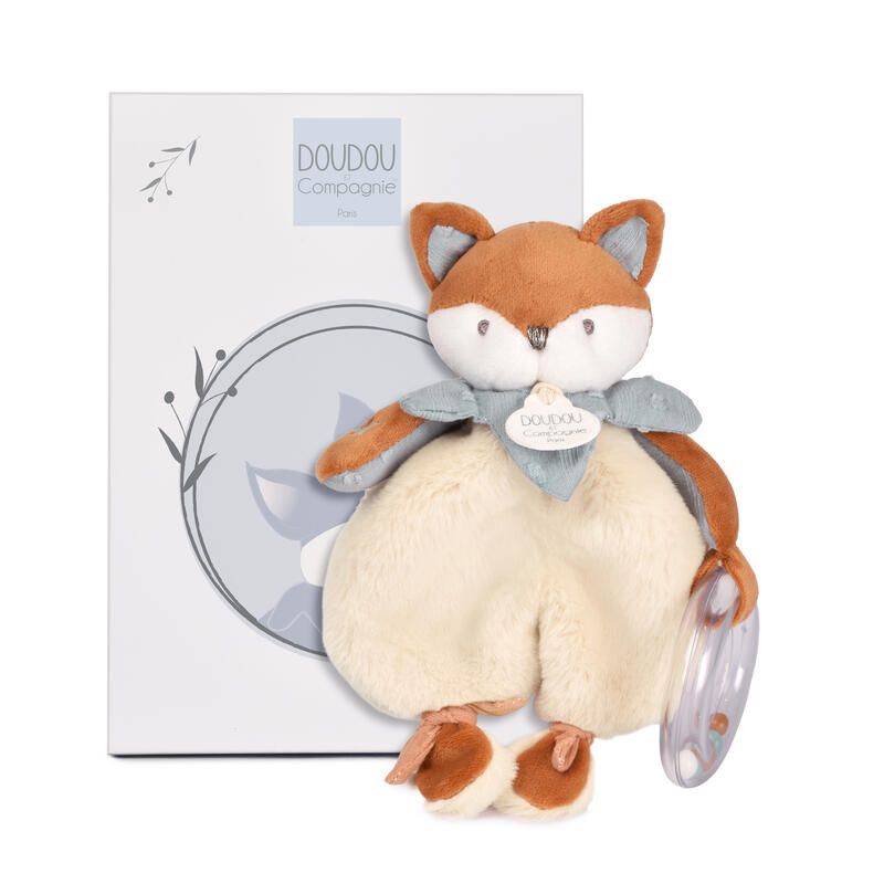 Doudou hochet Timo 18cm Orange - doudou et compagnie