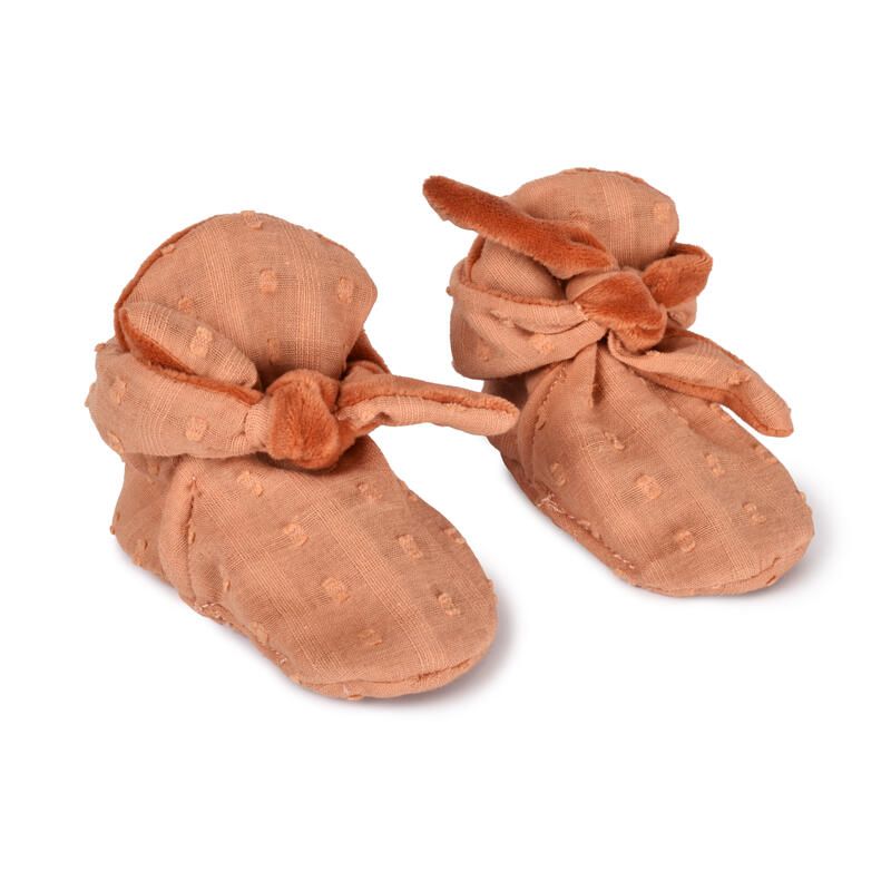 Coffret Timo doudou et chaussons Orange - doudou et compagnie