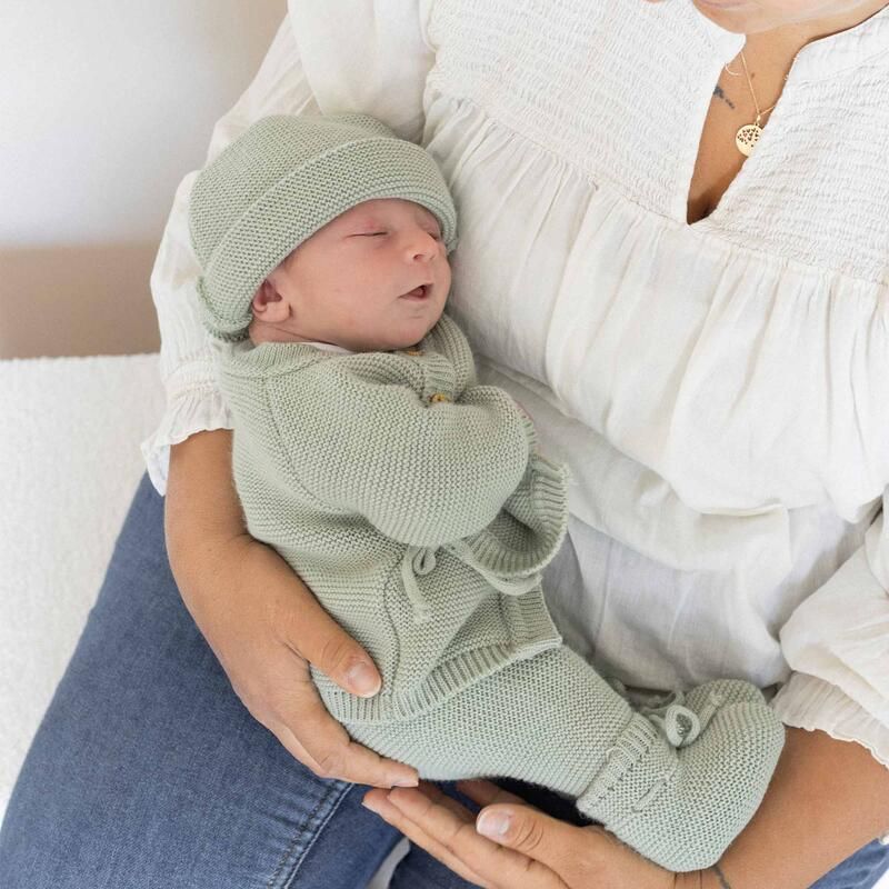 Brassière Maille 0-1m Vert Olive - trois kilos sept