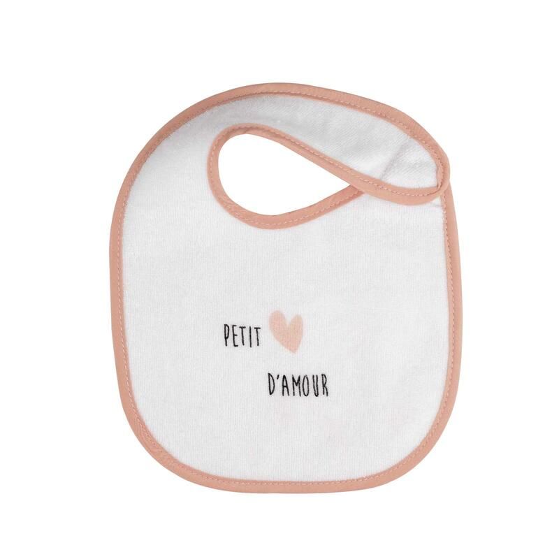 Bavoirs Naissance X6 - Blanc Rose - trois kilos sept