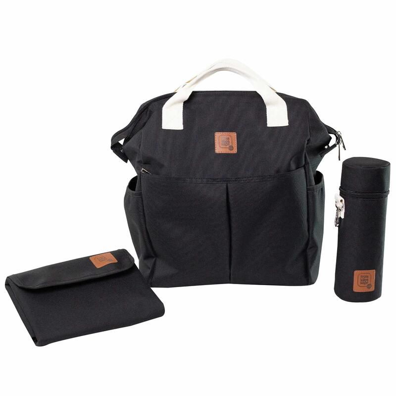 Sac à dos à langer avec tapis nomade + housse isotherme - Noir - trois kilos sept