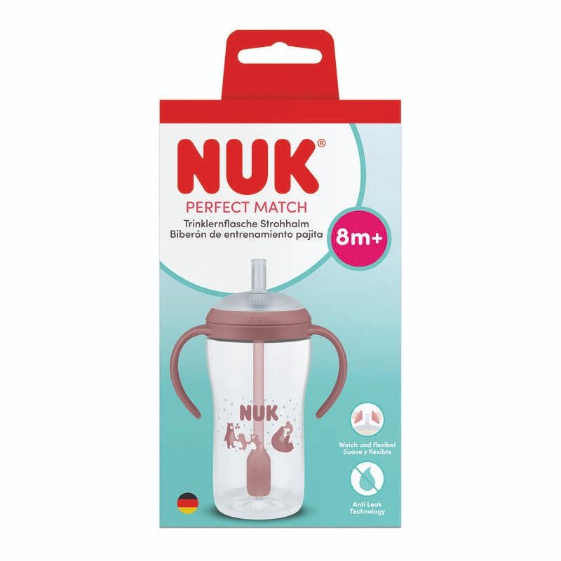 Tasse à paille d'apprentissage Perfect Match 260ml Rose - nuk