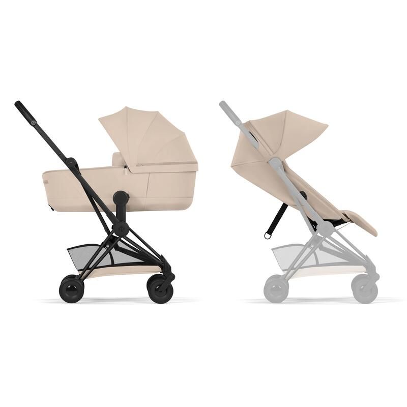Poussette Duo Coya 2 Comfort + Nacelle pliable Matt Black Cozy Beige - cybex