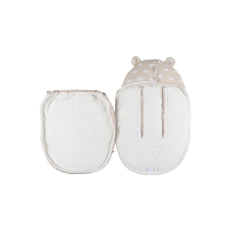 Chancelière déperlante en sherpa 80x50 cm - Beige - noukie 's