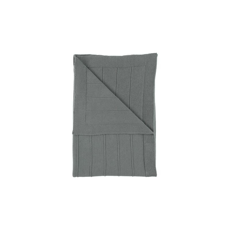 Couverture 75x100 cm en tricot bio - Kaki - noukie 's