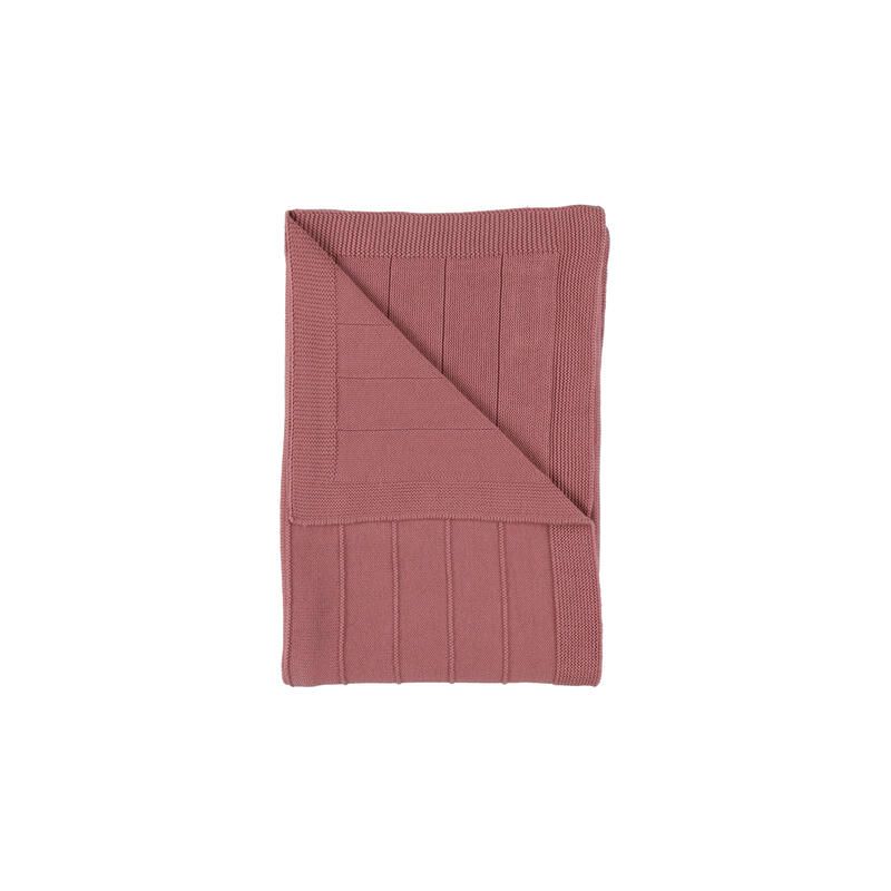 Couverture 75x100 cm en tricot bio - Rouge - noukie 's