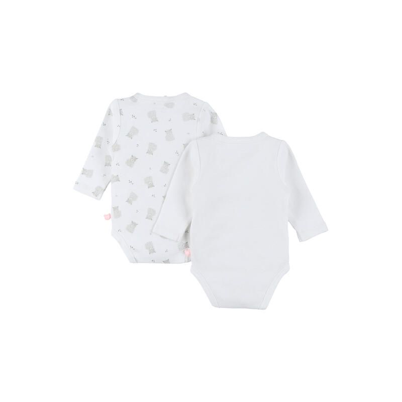 Lot de 2 bodies croisés en jersey coton bio 3M - Blanc - noukie 's