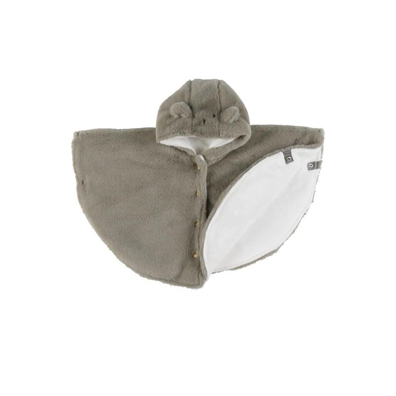 Poncho bébé en fausse fourrure 6-12M - Kaki - noukie 's