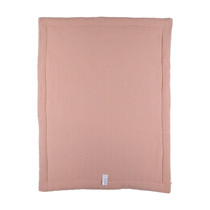 Couverture mousseline bio Vintage Flowers Fleurs Dantan 75x100cm Ecru Rose - noukie 's