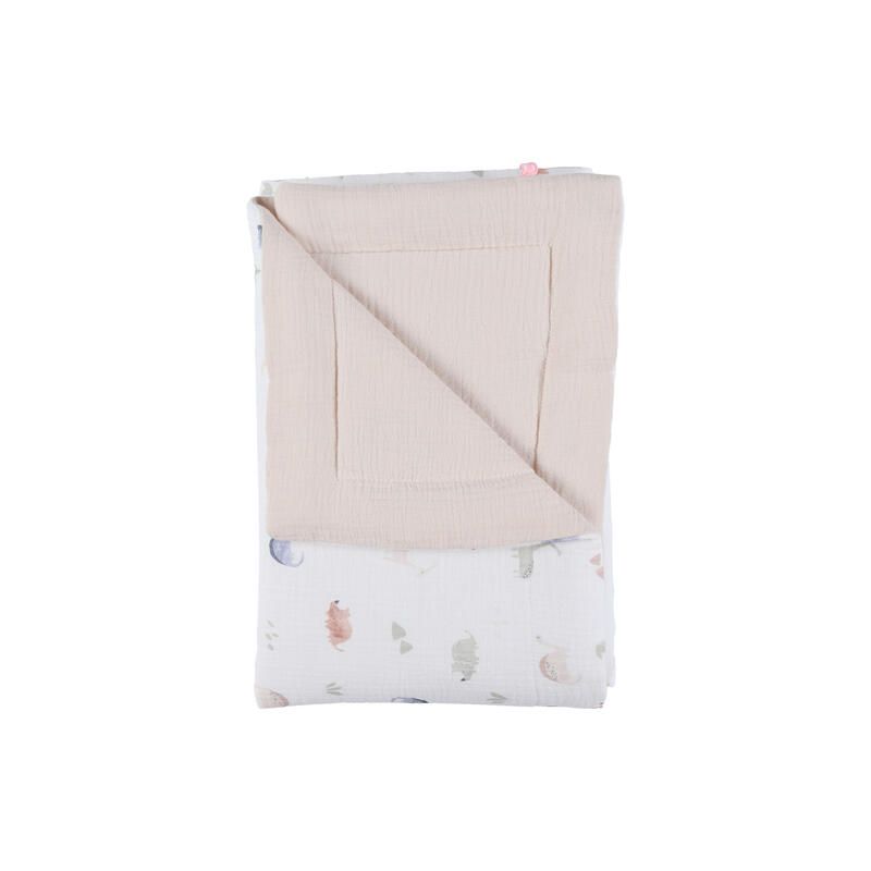 Couverture mousseline bio M&M Dino 2026 75x100cm Ecru Beige - noukie 's