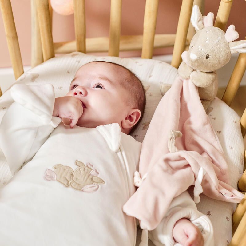 Doudou calin Couverture Cerf Fanfan 27x27cm - Rose - nattou