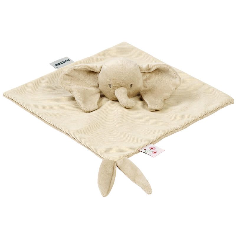 Doudou Eléphant Velours Côtelé Fanfan - Sable - nattou