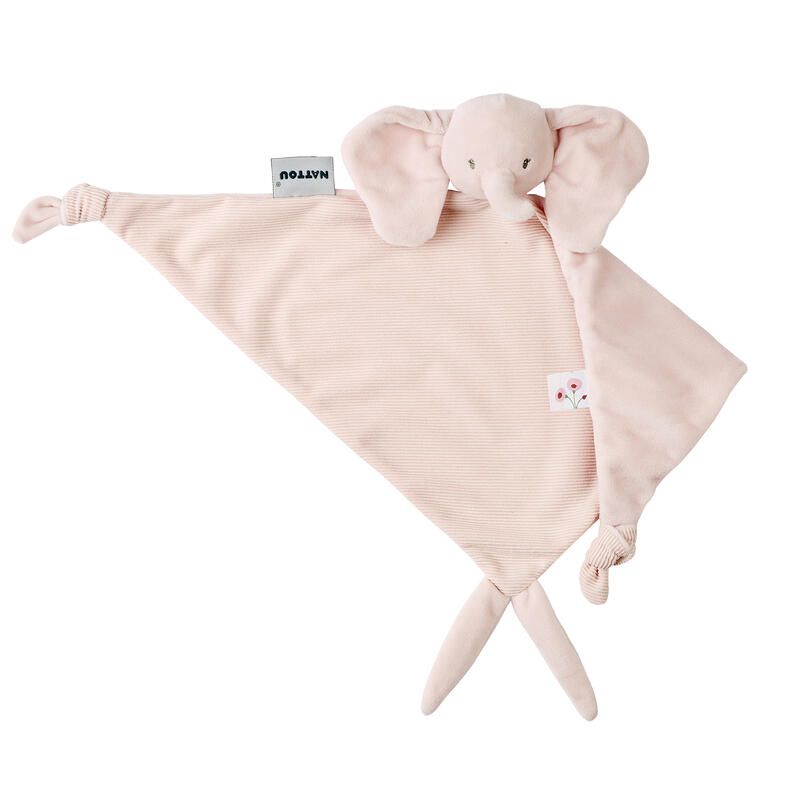 Maxi Doudou Eléphant Velours Côtelé Fanfan - Rose - nattou