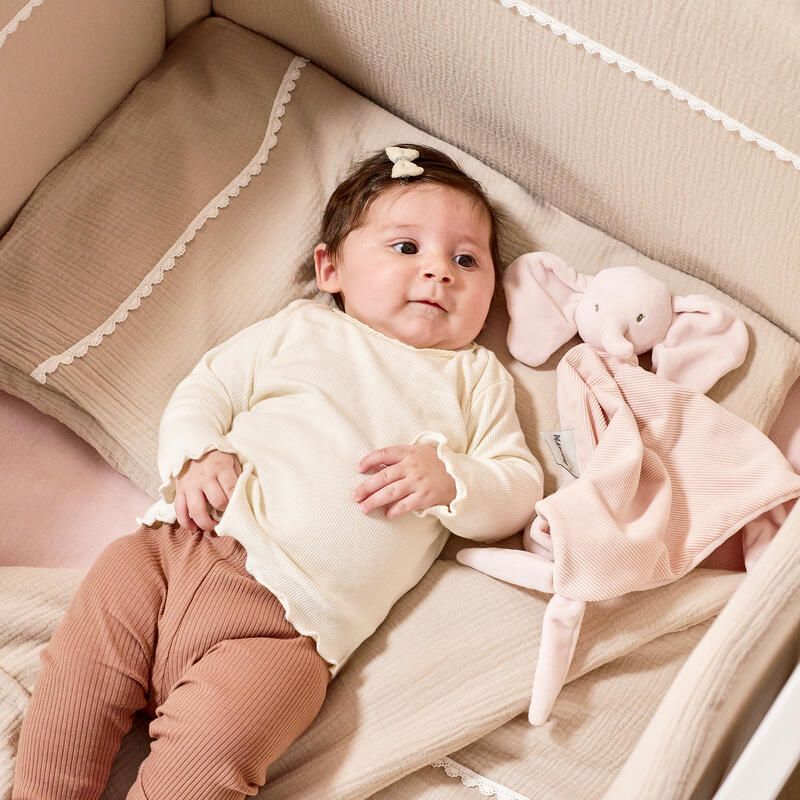 Maxi Doudou Eléphant Velours Côtelé Fanfan - Rose - nattou