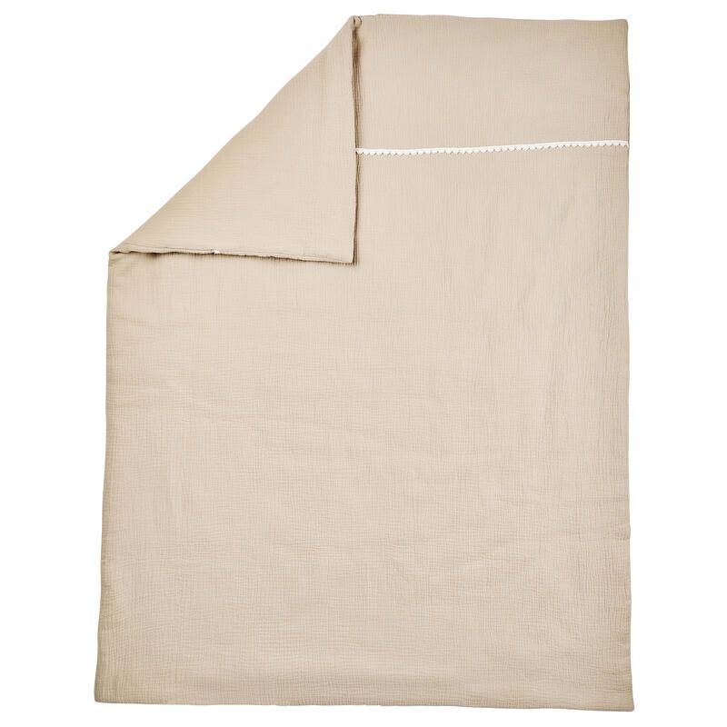 Couverture édredon gaze de coton Fanfan 135x100cm - Sable - nattou